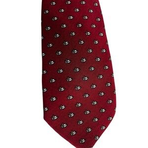 Vintage Karl Lagerfeld Burgundy Red Silk Necktie Formal Accessory Fall Masculine